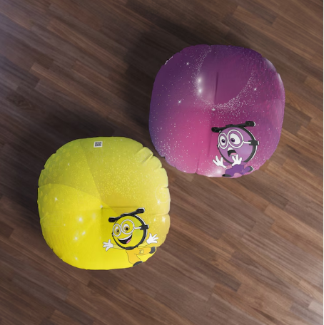 Tufted Floor Pillow, Round – Calm Down Space – Happy (Yellow) & Scary (Purple)
