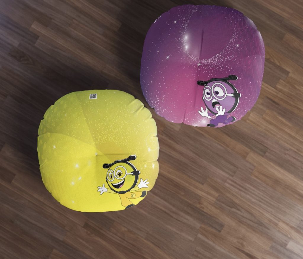 Tufted Floor Pillow – Happy (Yellow) & Scary (Purple)