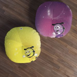 Tufted Floor Pillow - Happy (Yellow) & Scary (Purple)