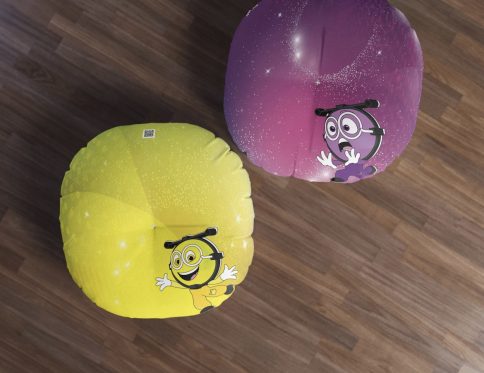 Tufted Floor Pillow – Happy (Yellow) & Scary (Purple)