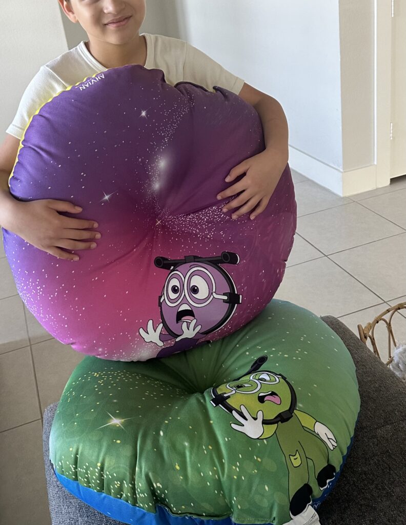 Tufted Floor Pillow – Anger (Red) & Happy (Yellow)