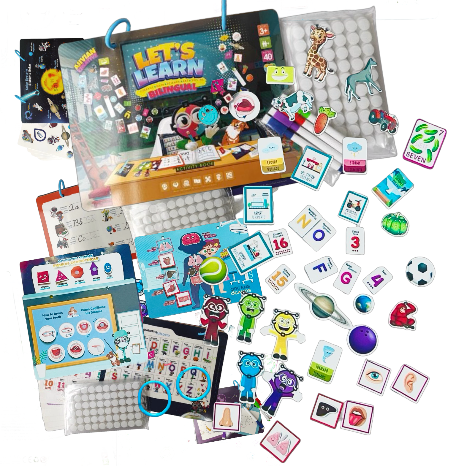Bilingual Sticky Book Spanish/English Learning Re-usable Activities
